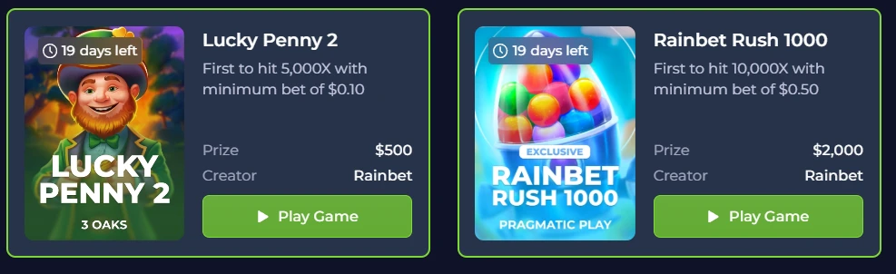 Rainbet games tourt